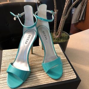 Light Blue Heels with strap “Guess”